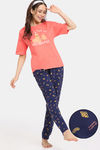 Rosaline Bon Appetit Knit Cotton Pyjama Set - Ocean Cavern — thumbnail 1